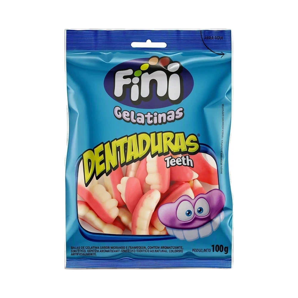 Bala de Gelatina Fini Dentadura 100g